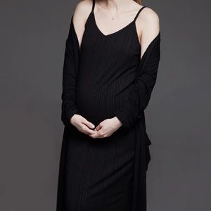 SUPER SOFT DRESS & CARDIGAN SET-BLACK